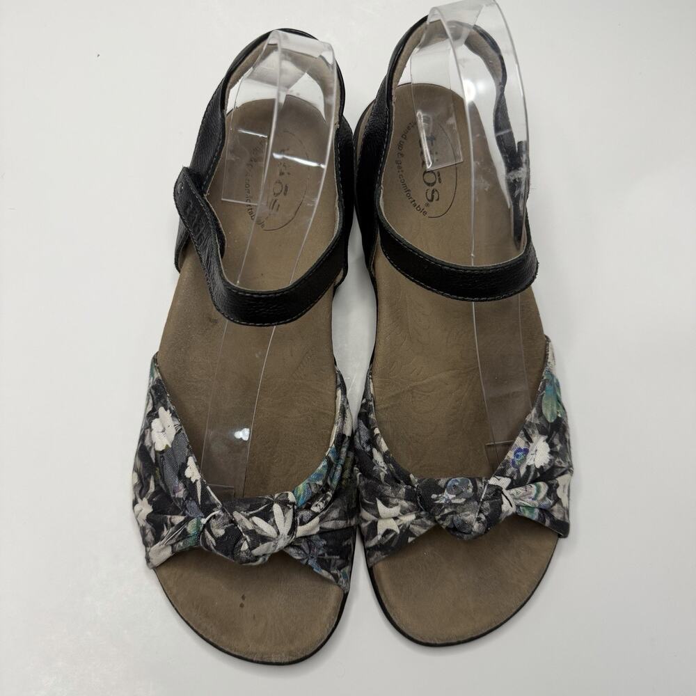 Taos Knotty Knot Floral Leather Flat Ankle Strap Sandals Shoes Women’s 10 - Picture 4 of 11